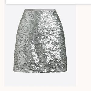 J. Crew Factory Silver Sequined Mini Skirt Size 4